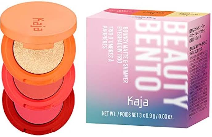 Kaja Beauty Bento Bouncy Matte & Shimmer Trio Poppy Champagne