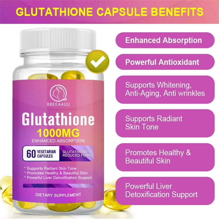 Bbeeaauu 1000mg Glutathione Pills 60 capsules