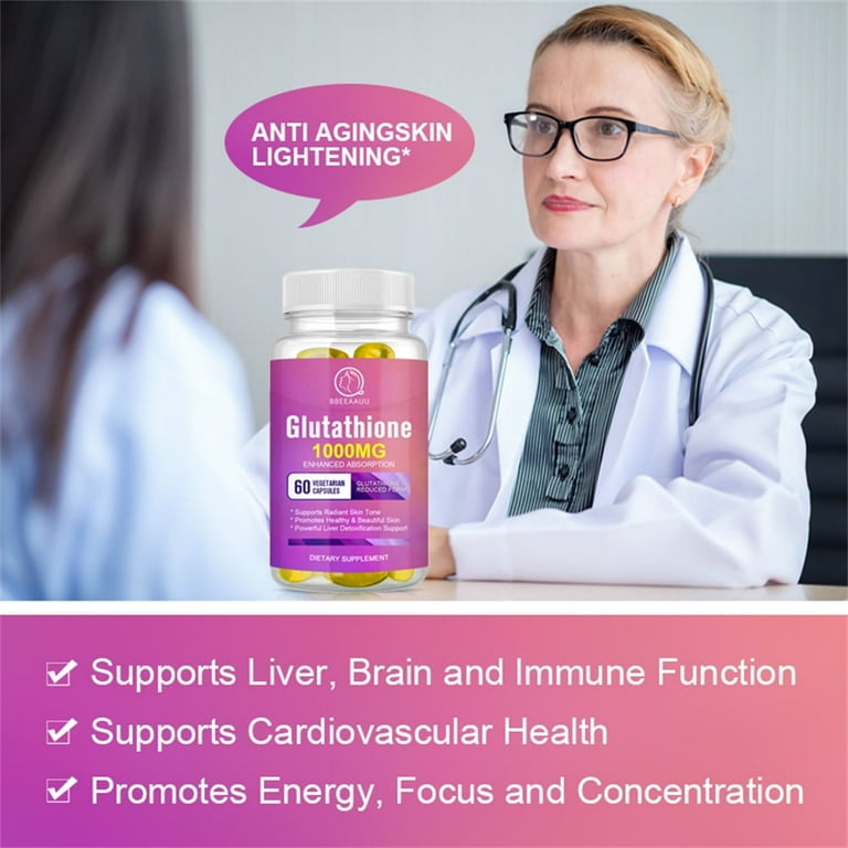 Bbeeaauu 1000mg Glutathione Pills 60 capsules