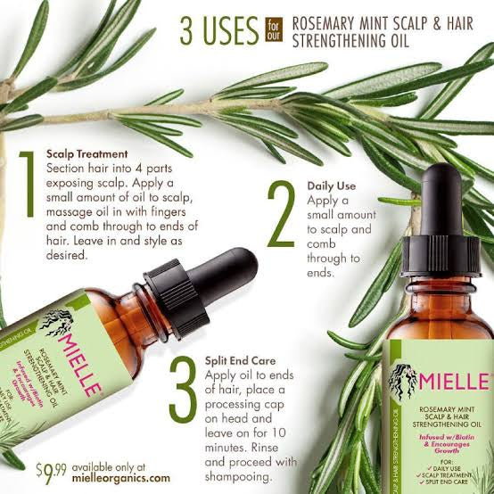 MIELLE
Rosemary Mint Scalp & Hair Strengthening Oil