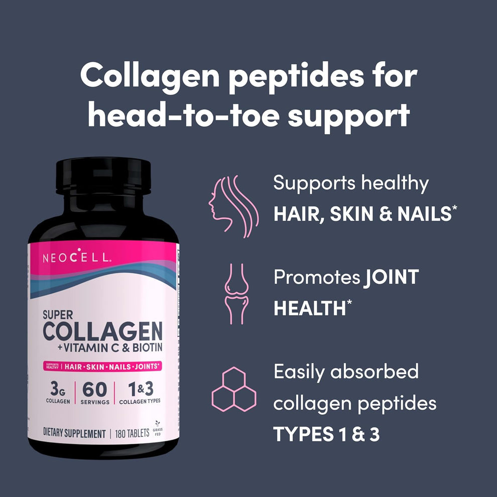 Neocell Super Collagen +Vitamin C & Biotin 180 capsules