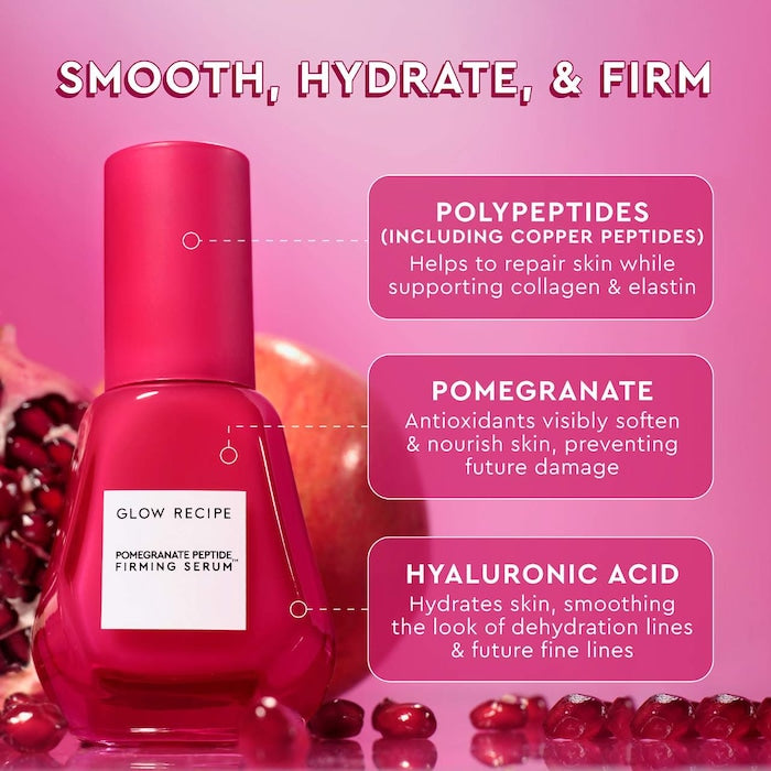 Glow Recipe
Pomegranate Peptide Firming Serum