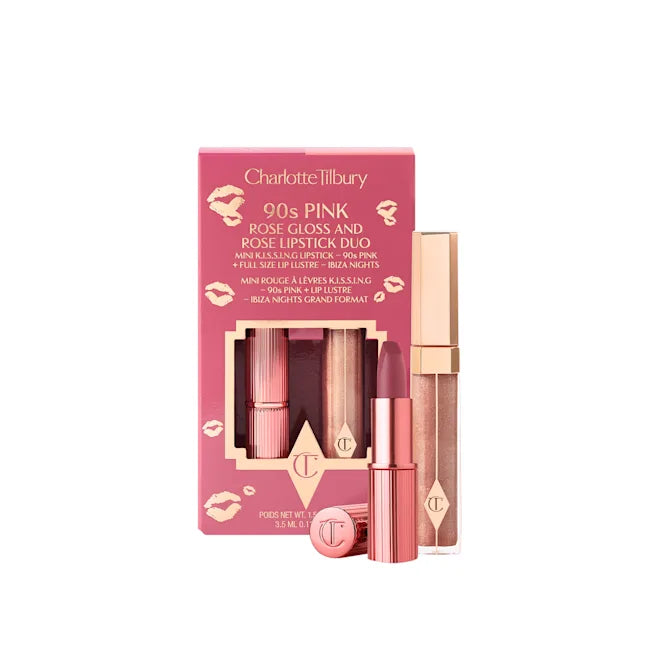 Charlotte Tilbury K.I.S.S.I.N.G Lipstick and Lip Gloss Duos 90's Pink