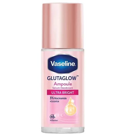 Vaseline PINK Ulta Bright Glutaglow Ampoule 3% Niacinamide Serum Roll-On Deodorant