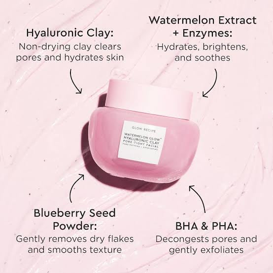 Glow Recipe Watermelon Glow Hyaluronic Clay Pore-Tight Facial 60ml